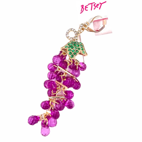 Betsey Johnson Grapes Bunches Earrings, Purple - Picture 2 of 4